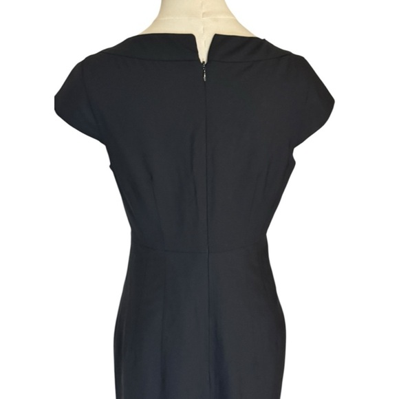 BANANA REPUBLIC Black Sheath Dress Short Sleeve Wool Work Business Party Size 6 - Picture 6 of 7